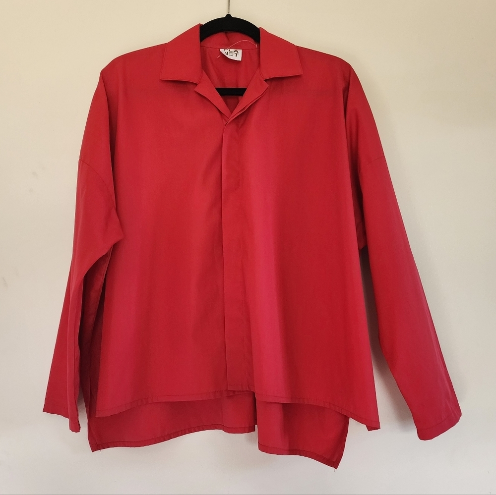 PLANET Signature Lagenlook Cotton Shirt Botton Down Oversized Fit Size One Size - Picture 1 of 12